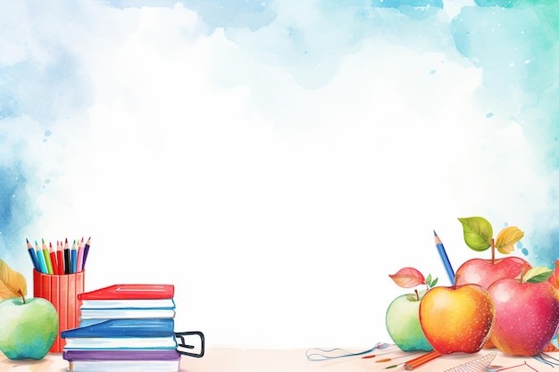 vector watercolor background for back to school event