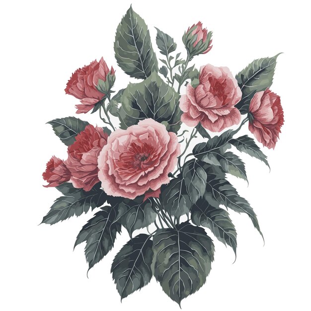 Векторный клипарт акварель Рекс бегония цветочный цветок редактируемый