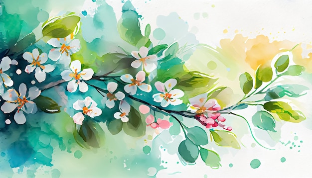 Vector watercolor spring background