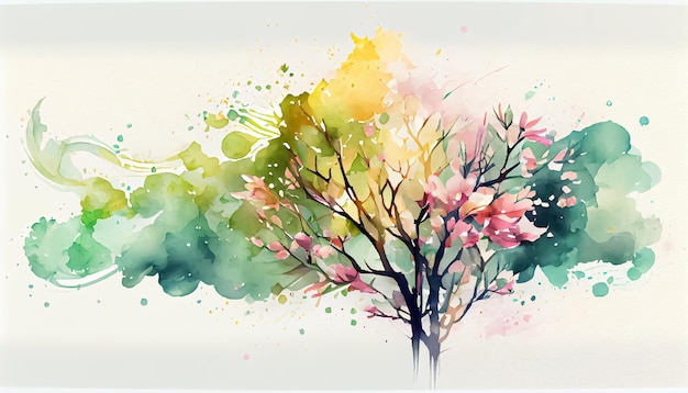 Vector watercolor spring background