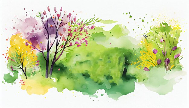 Vector watercolor spring background