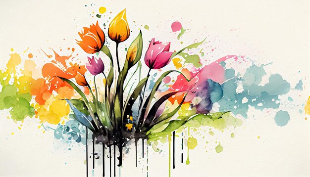 Vector watercolor spring background