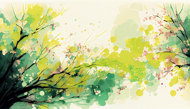 Vector watercolor spring background