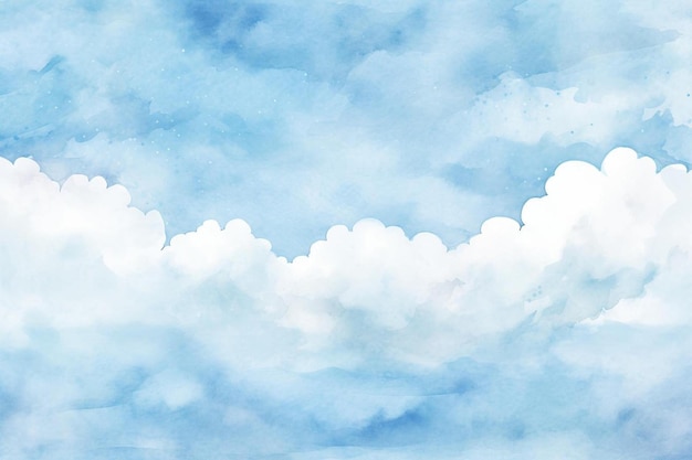 Photo vector watercolor texture with white clouds and blue sky for cards hand drawn vector texture heaven