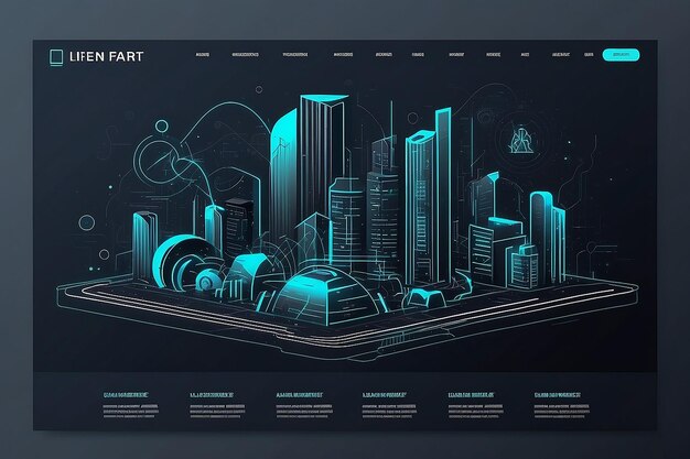 Vector web site linear art design template Zakelijk partnerschap concept