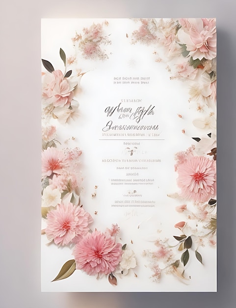 Foto vector wedding invitation card floral template