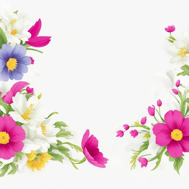 花の装飾と白い背景をベクトルします。