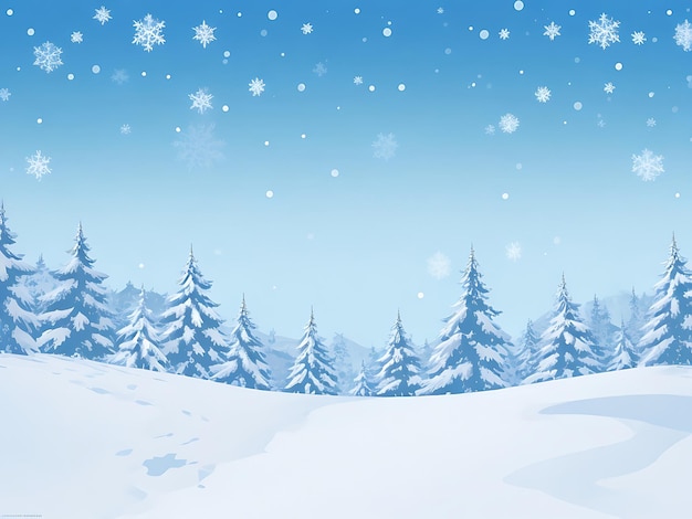 vector winter background in paper style