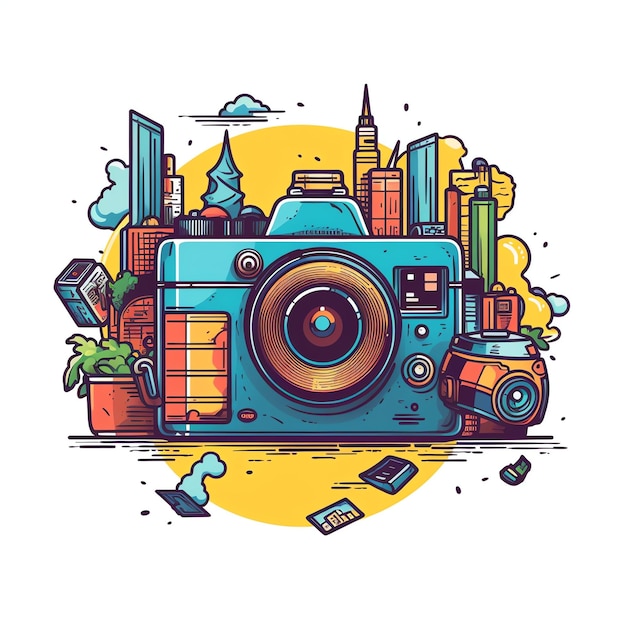 vector world photography day with camera UHD