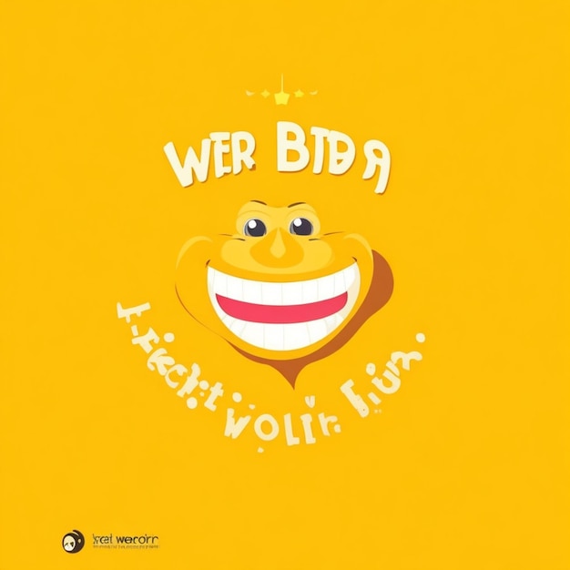 vector world smile day yellow quote background