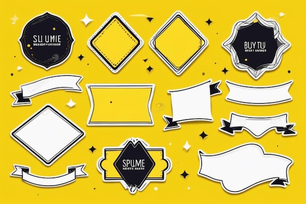 Photo vector yellow banner sticker