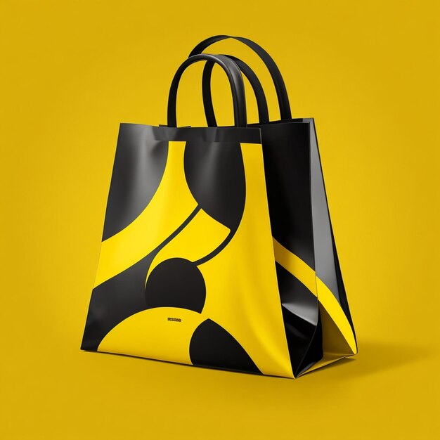 Vector yellow black briday shopping sale bag style