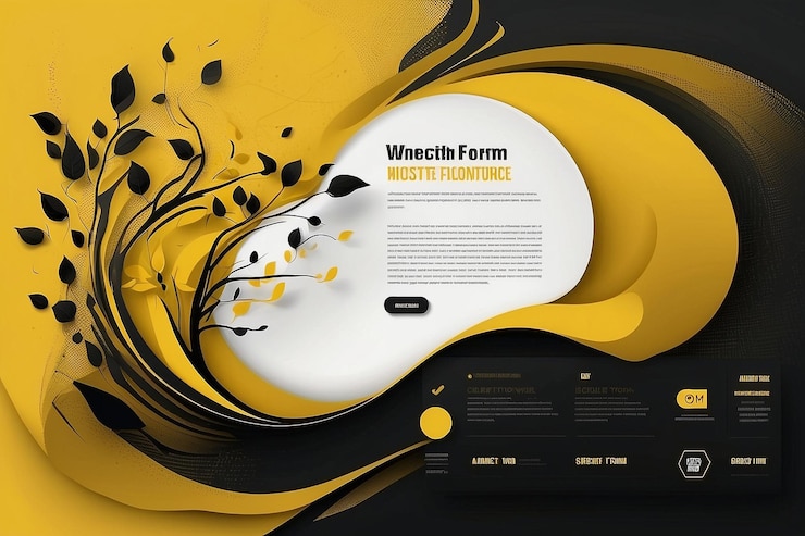 Photo vector yellow website design template adaptive modern prototype design black and yellow