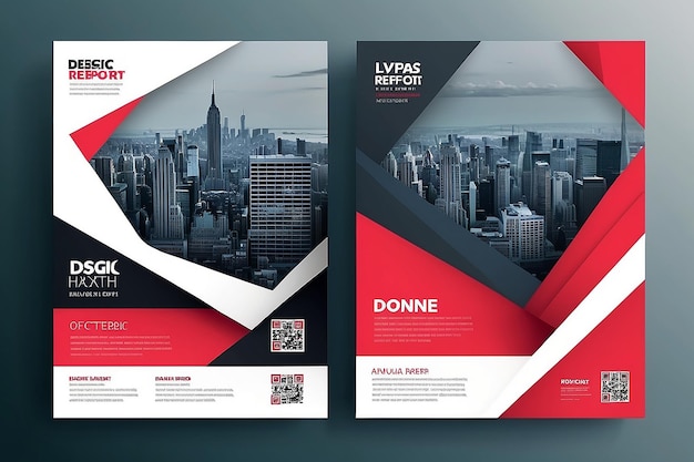 Foto vectorgeometrisch flyerontwerp ontwerpmodel voor reclame in de brochure van het jaarverslag