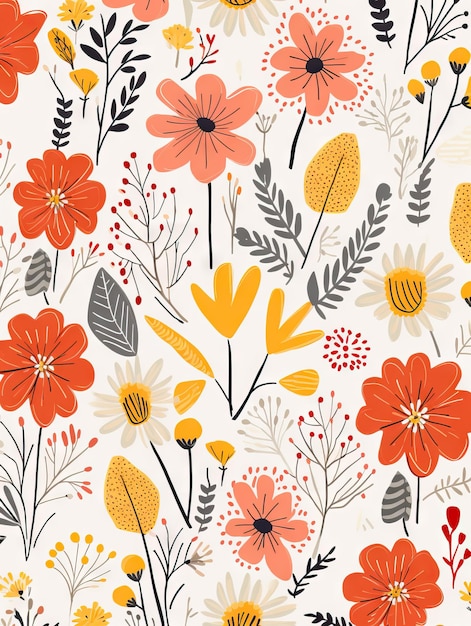 Vectorial colorful flower background composition minimalist style copy space for design creatives