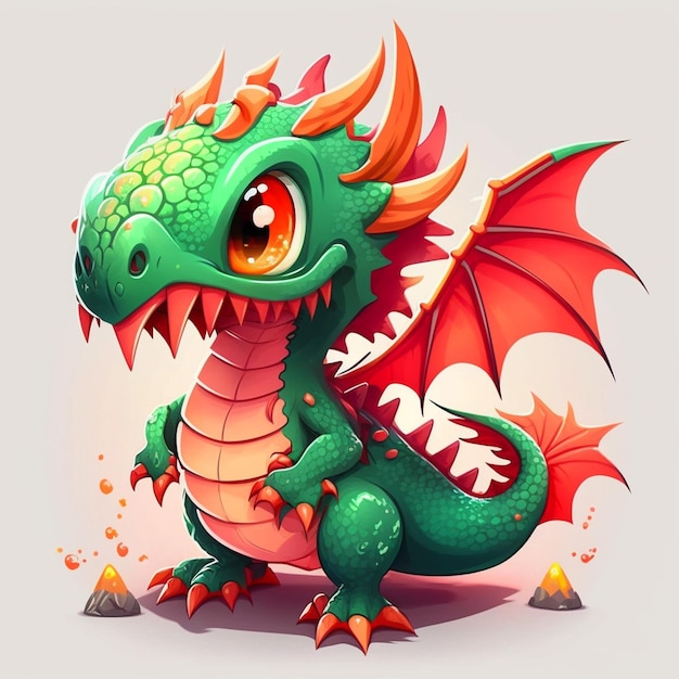 Vectorillustratie in Cartoon Dragon Game-stijl