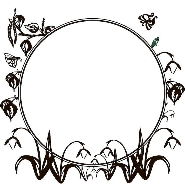 Vectorillustratie Lente set getekend in zwarte lijn Sneeuwklokjes vogels inscriptie lente Belettering Tattoo ornament De eerste lente bloemen afbeelding voor uw decor en ontwerp