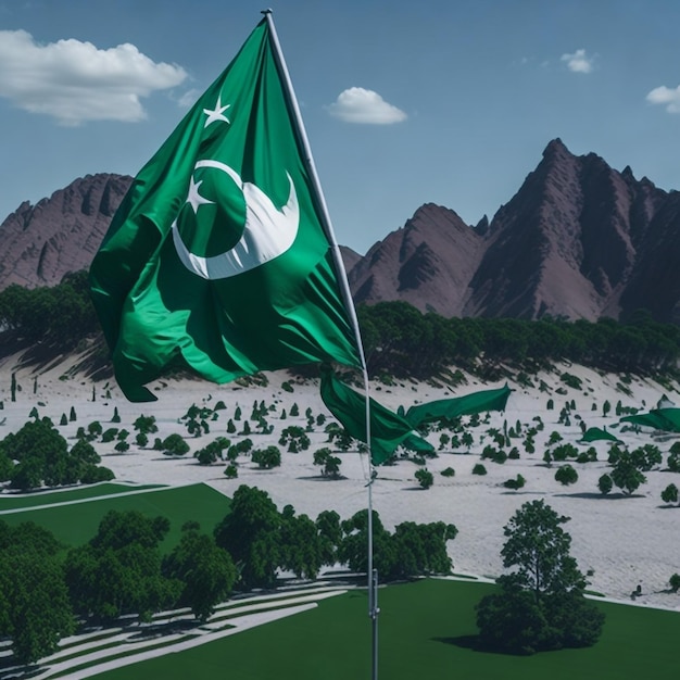 vectorillustratie vakantie 14 augustus is de dag van de onafhankelijkheid van Pakistan, symbolische groene kleuren