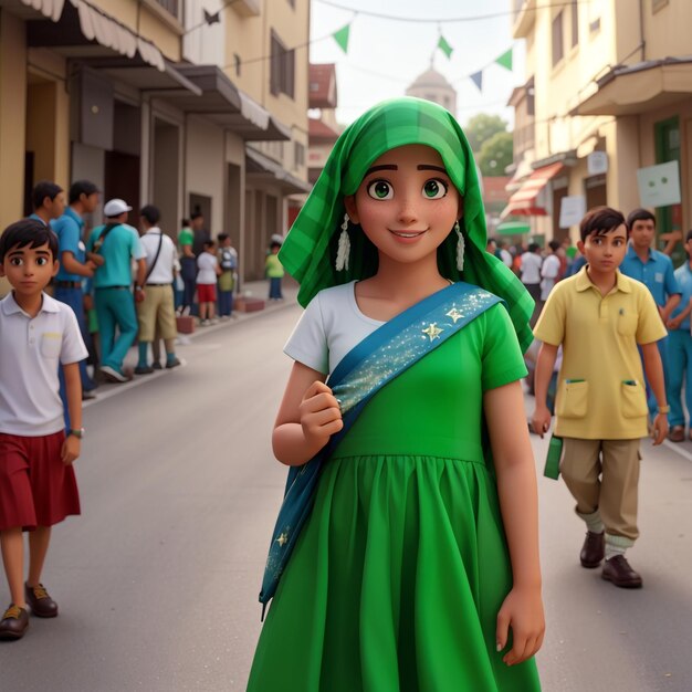 vectorillustratie vakantie 14 augustus is de dag van de onafhankelijkheid van Pakistan, symbolische groene kleuren