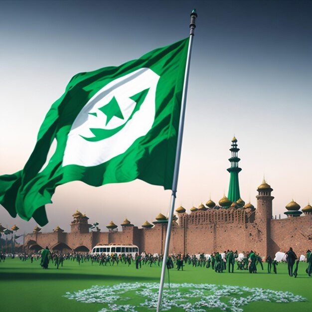 vectorillustratie vakantie 14 augustus is de dag van de onafhankelijkheid van Pakistan, symbolische groene kleuren