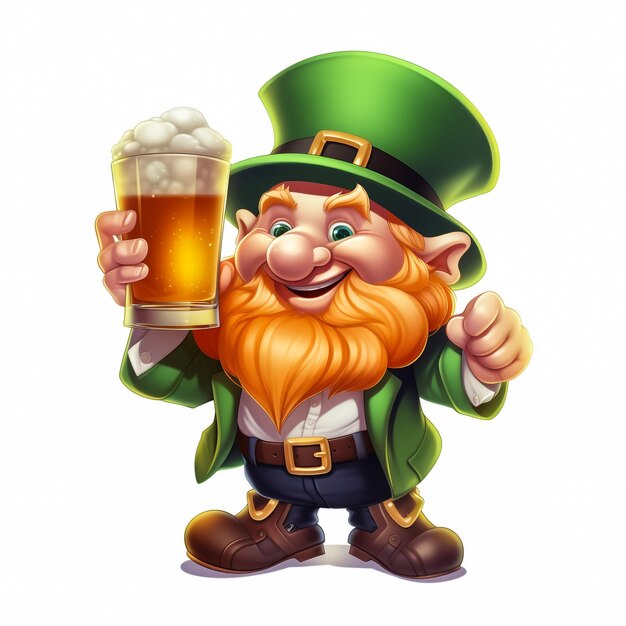 Vectorillustratie van Cartoon leprechaun vrolijke springen