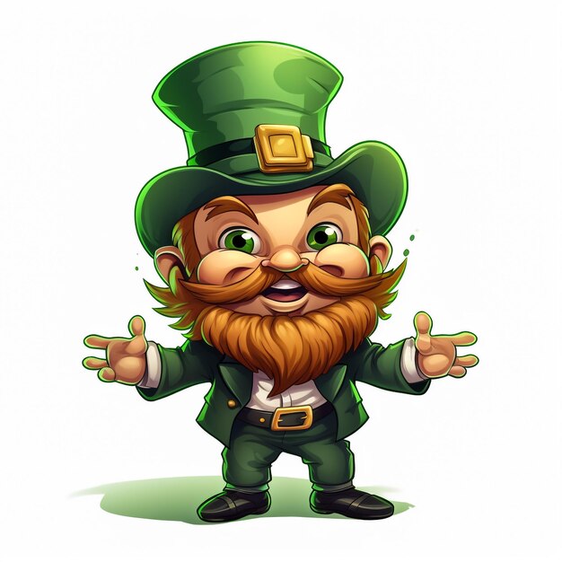 Foto vectorillustratie van cartoon leprechaun vrolijke springen