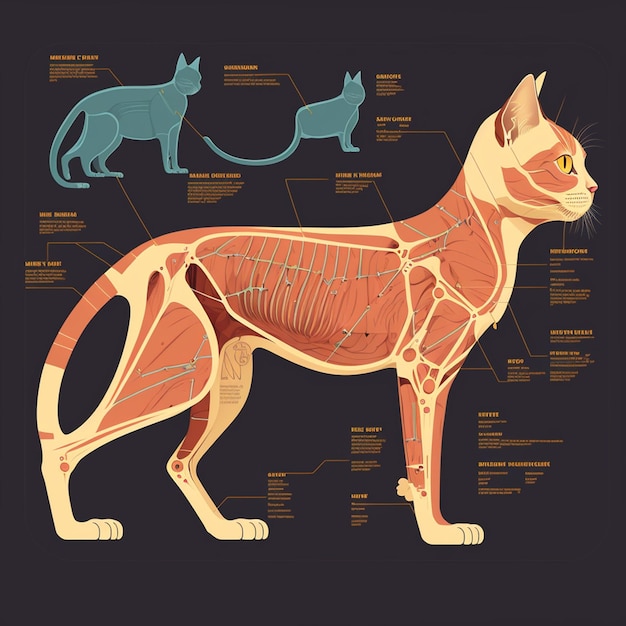 Vectorillustratie van de anatomie van een kat