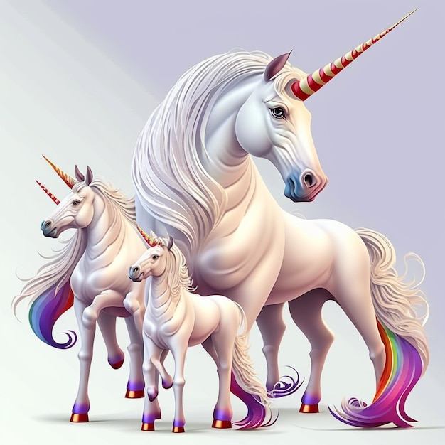 Vectorillustratie van de familie Unicorns