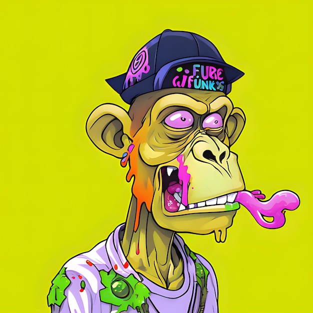 Foto vectorillustratie van een aap in een piratenkostuum cartoon-stijl