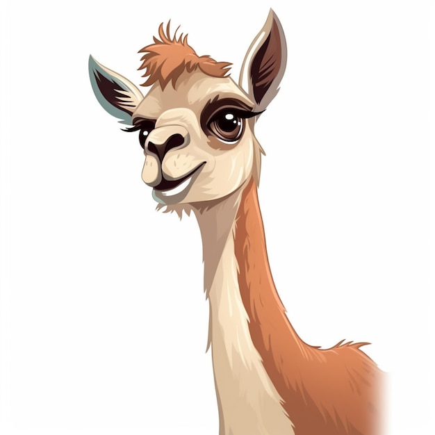 vectorillustratie van een lama met een verbaasde blik op zijn gezicht generatieve ai