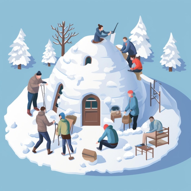 Vectorillustratie van een winteromgeving