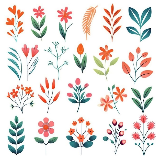 Foto vectorillustratie van eenvoudig en kleurrijk wilde bloemenpatroon