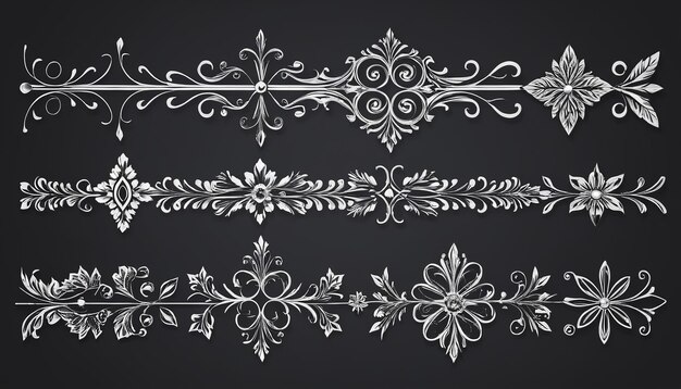 Foto vectorillustratie van hand getrokken ornamentverdelers