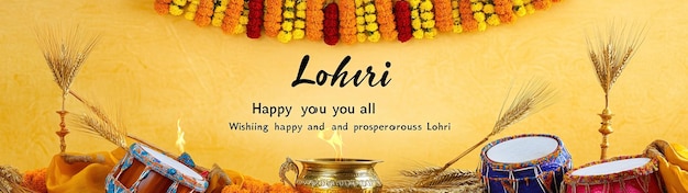 Vectorillustratie van Happy Lohri vakantie achtergrond voor Punjabi festivalillustratie