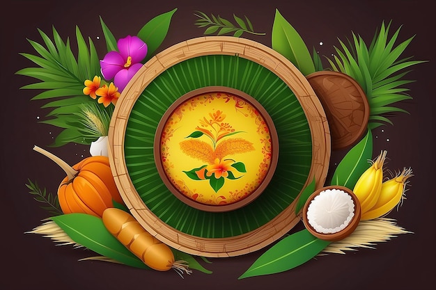 Vectorillustratie van het Happy Pongal Holiday Harvest Festival van Tamil Nadu