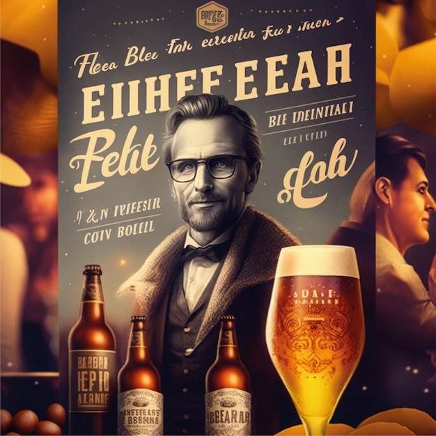 Foto vectorillustratie van het ontwerp van het bierfestival