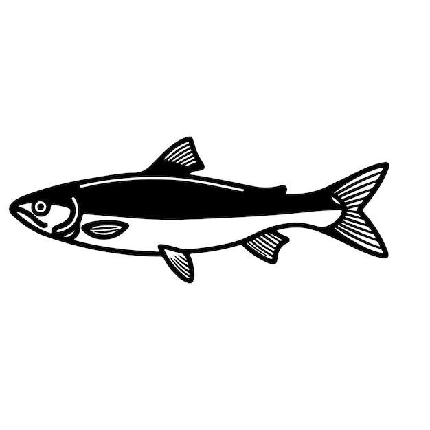 Vectorillustratie van het silhouet van de walleyevis