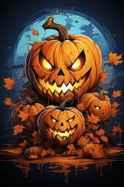 vectorillustratie van jackolantern AI gegenereerd