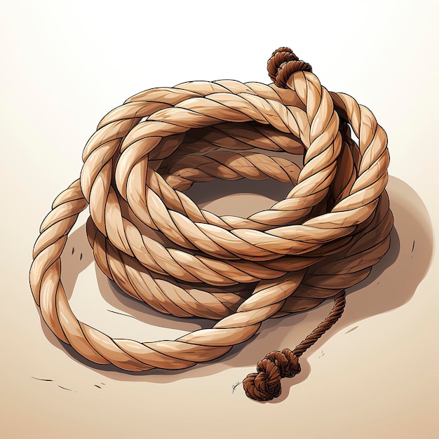 Vectorillustratie van oud touw in kawaii anime stijl cartoon