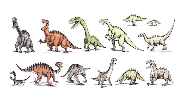 Vectorillustratie van zwart-wit dinosaurus