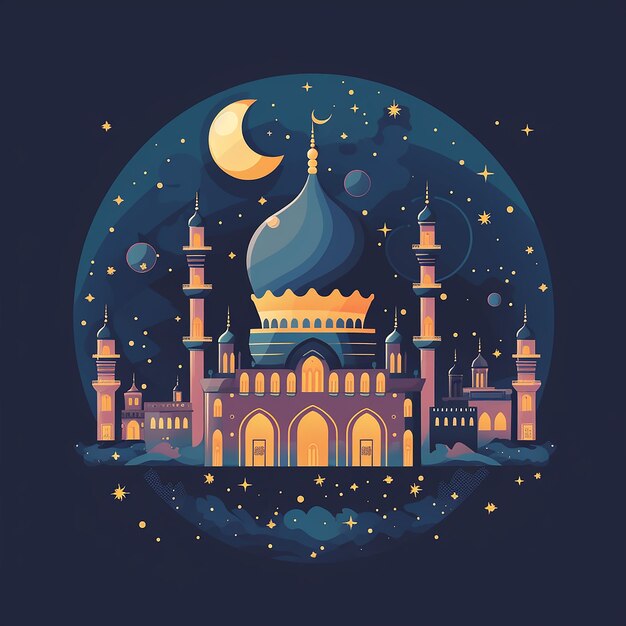 Foto vectorillustraties van een eid mubarak eid al-fitr en ramadan poster