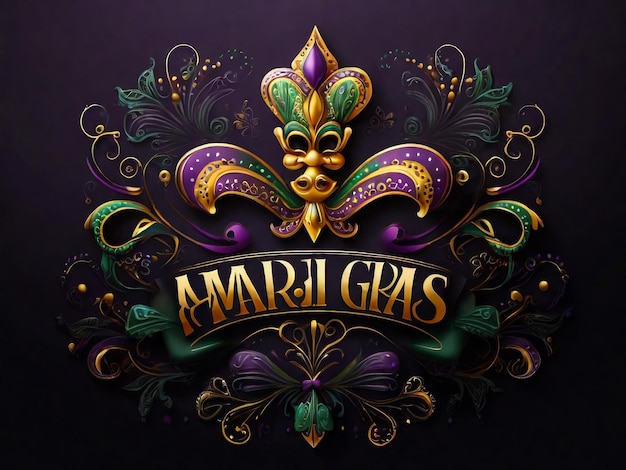 Foto vectorletters voor mardi gras carnaval filigree kalligrafische lettertype met traditioneel symbool van