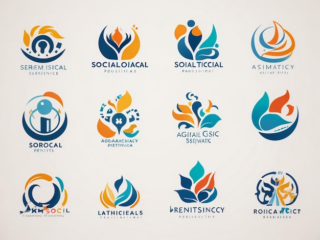 Foto vectorontwerp van illustraties van logo's met menselijke tekens