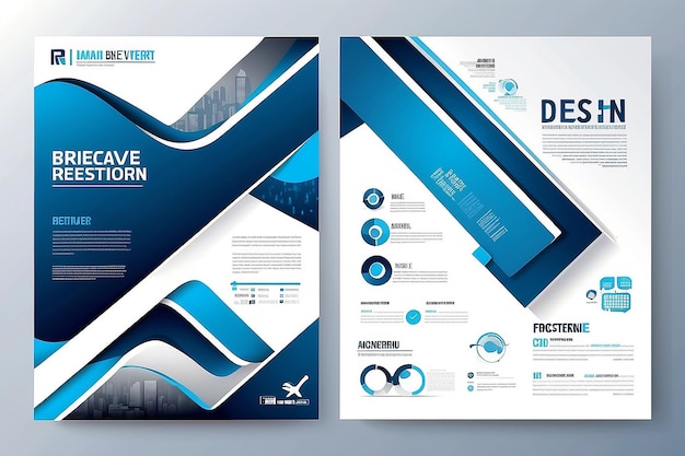 Vectorontwerp van sjablonen voor brochure Jaarverslag Tijdschrift Poster Corporate Presentatie Portfolio Flyer Infographic