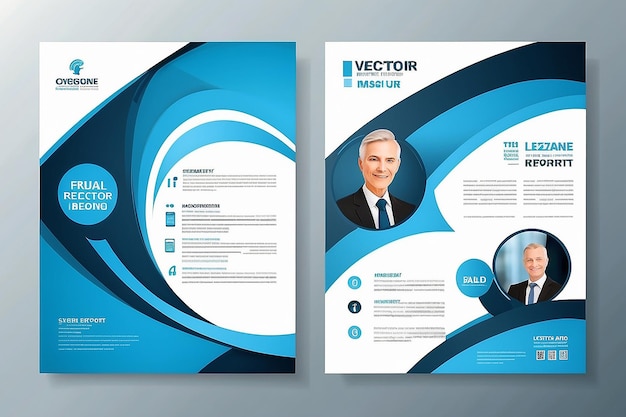 Vectorontwerp van sjablonen voor brochure Jaarverslag Tijdschrift Poster Corporate Presentation Portfolio