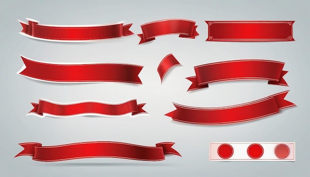 Foto vettori bandiera rossa adesivi vuoti vettori semplici set di parti