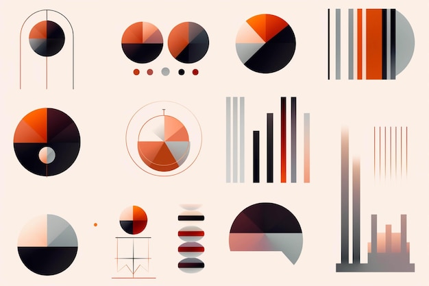 Vectorverzameling van geometrische vormen voor infografieën Elementen voor ontwerp