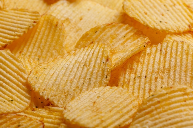 Veel aardappelchips textuur