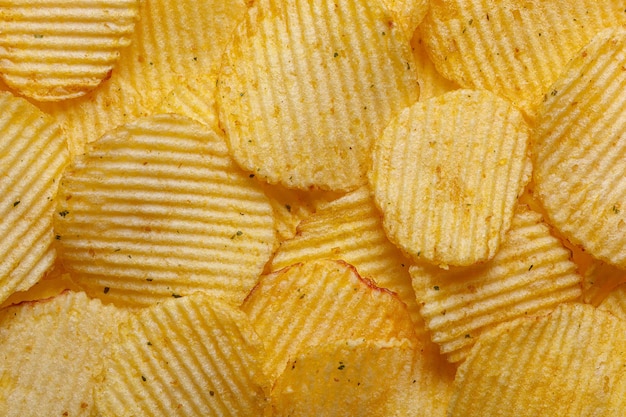 Veel aardappelchips textuur