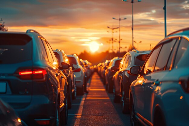 Veel auto's geparkeerd op straat